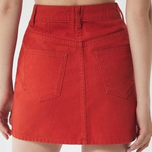 BDG Canvas Mini Skirt in red high waisted A line